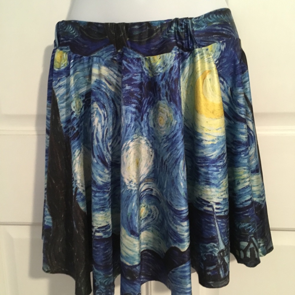 🔵 Starry Night Design Skirt